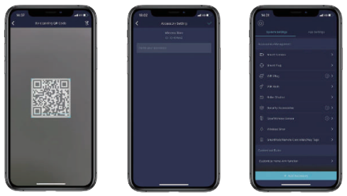 Scan QR-code to add independent accessory